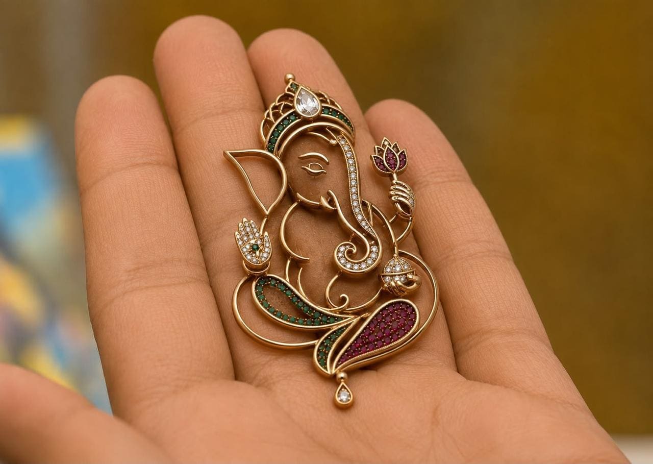 Deities beyond the collection, drawn in natural gemstones by House of Zivira